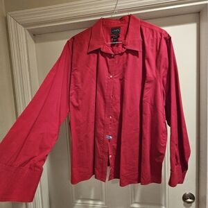 Chaps Red Button-Up Shirt